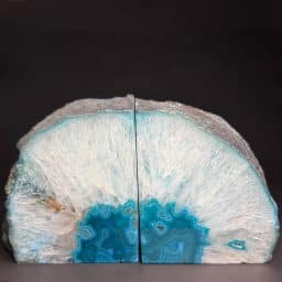 BK609 Teal Brazilian Agate Bookends
