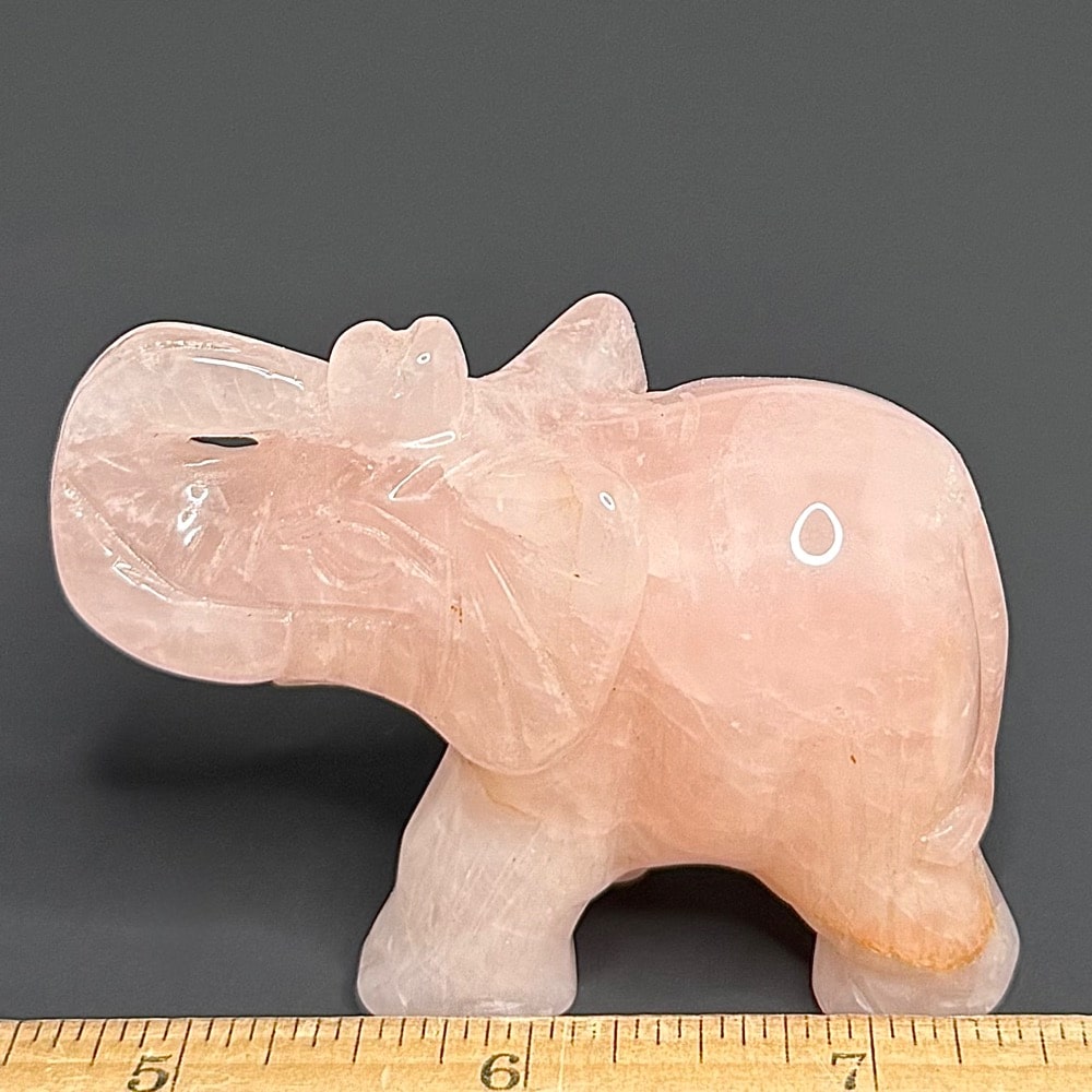 CV202 Rose Quartz Elephant - Image 3