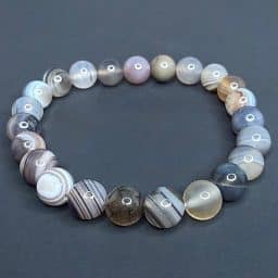 BR407 Botswana Agate Bead Bracelet
