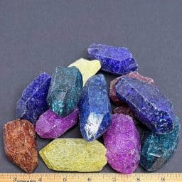 Large Dyed Crackle Quartz Crystals