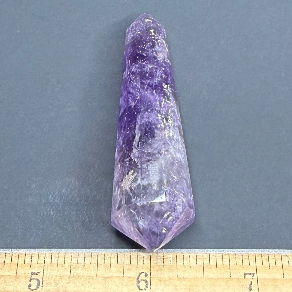 PR407 12-Sided Double Terminated Amethyst Vogel Wand - Image 3