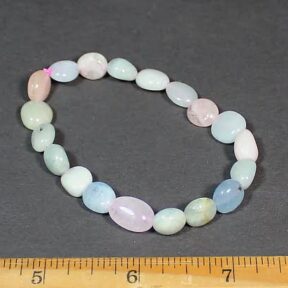 Morganite bead stretch bracelet
