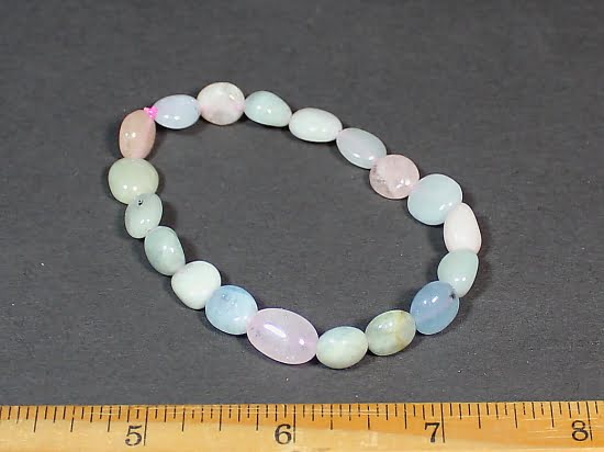 Morganite bead stretch bracelet