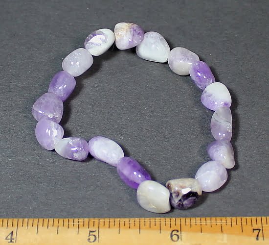 Amethyst bead stretch bracelet