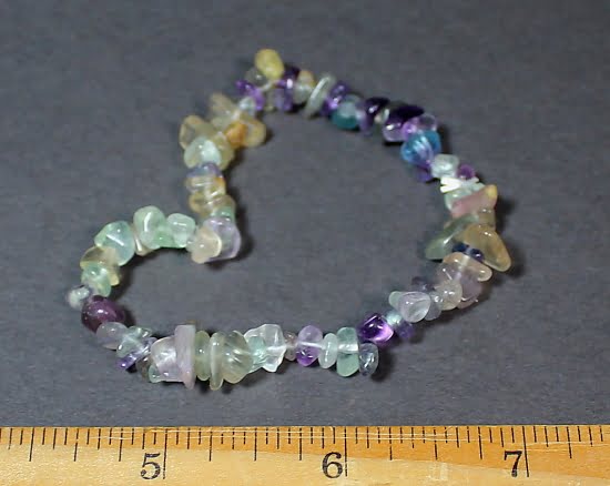 Fluorite stretch bracelet with chip beads