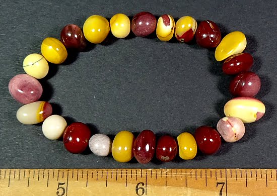 Mookaite Jasper bead stretch bracelet from Australia