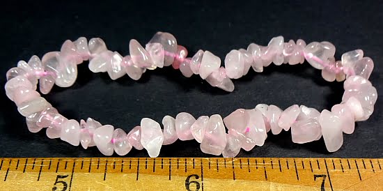 Rose Quartz stretch bracelet with chip beads
