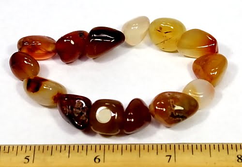 Carnelian Agate stretch bracelet with chunky beads
