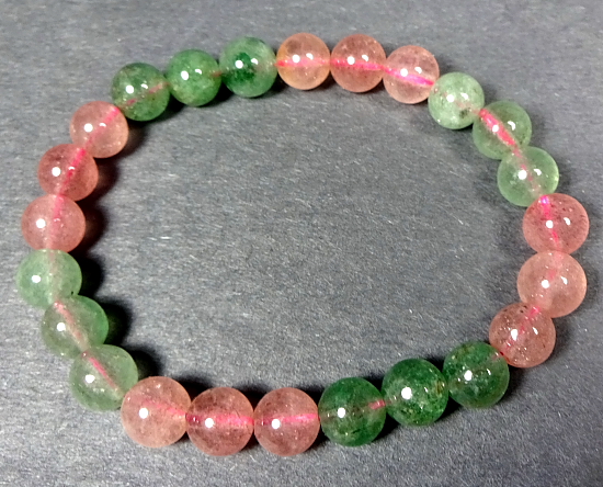 Strawberry Quartz Gemstone Beads Bracelet