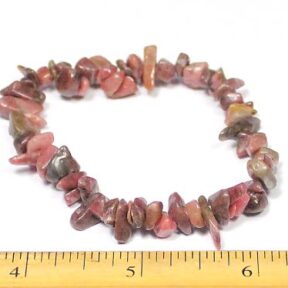 Rhodenite chip bead stretch bracelet