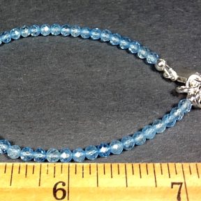 Blue Topaz Faceted Gemstone Bead Bracelet