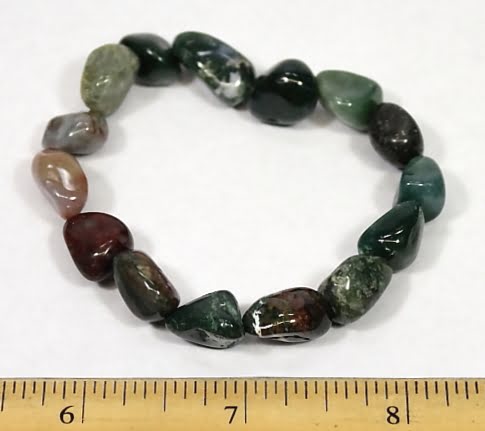 Indian Jasper stretch bracelet with gemstone chunky beads
