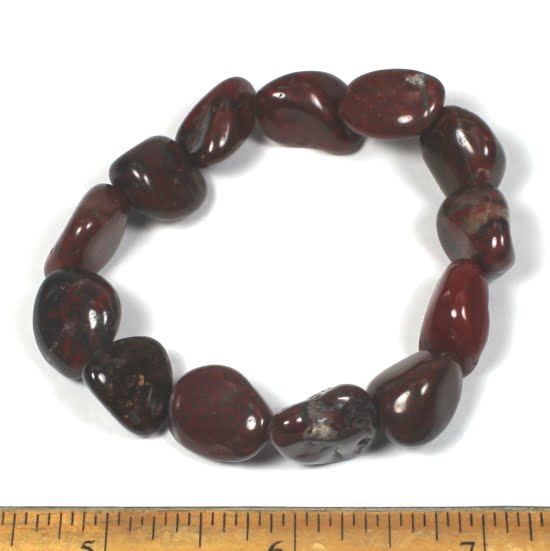 Brecciated Jasper stretch bracelet with gemstone chunky beads