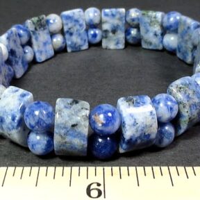 bracelet with half circle and round Sodalite beads