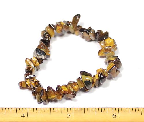 Tiger Eye stretch bracelet with gemstone chip beads
