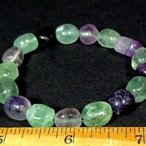 stretch bracelet with very pretty multi colored Fluorite beads