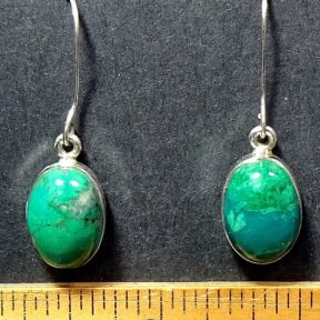 Chrysocolla Earrings mounted in a Sterling Silver setting
