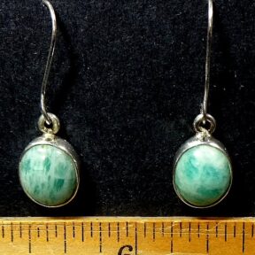 Amazonite earrings mounted in a Sterling Silver setting