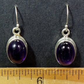 Amethyst Earrings mounted in a Sterling Silver setting