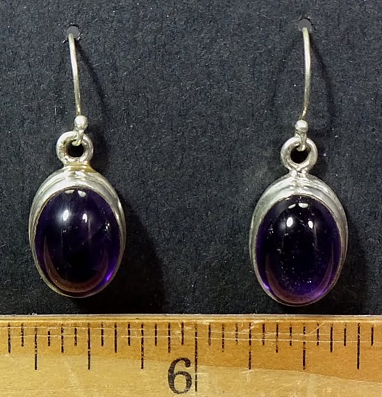 Amethyst Earrings mounted in a Sterling Silver setting