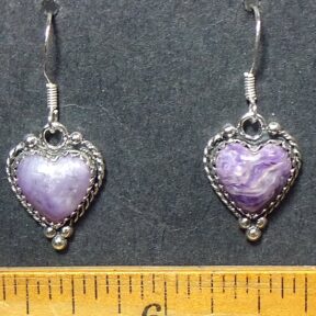 Charoite Earrings mounted in a Sterling Silver setting