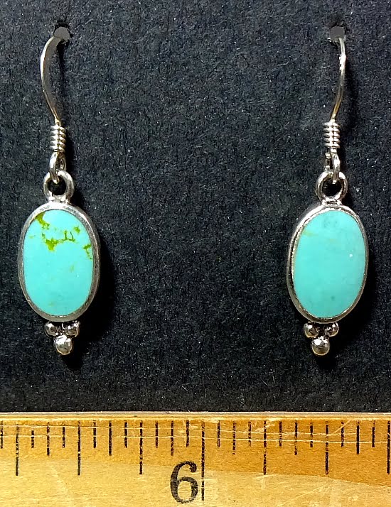 Turquoise Earrings mounted in a Sterling Silver setting