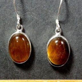 Tiger Eye cabochon mounted in a Sterling Silver setting