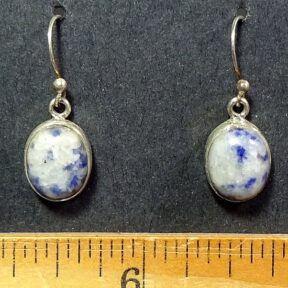 Sodalite earrings mounted in a Sterling Silver setting