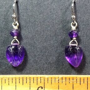 earrings made from Amethyst