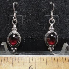 Garnet Earrings mounted in a Sterling Silver setting