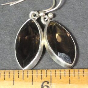 Smokey Quartz Earrings mounted in a Sterling Silver setting
