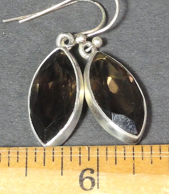 Smokey Quartz Earrings mounted in a Sterling Silver setting