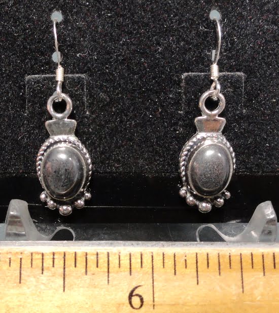 Hematite Earrings mounted in a Sterling Silver setting