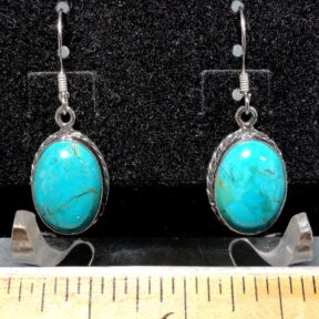 Turquoise Earrings mounted in a Sterling Silver setting