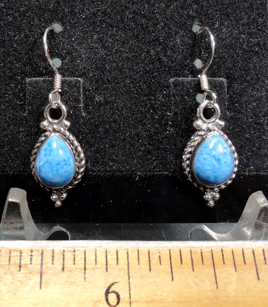Blue Apatite Earrings mounted in a Sterling Silver setting