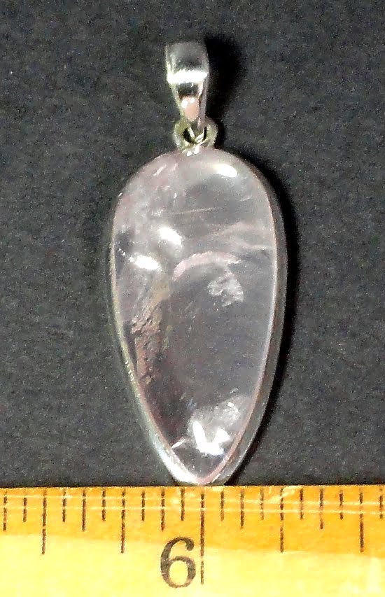 pretty pendant with a 12mm x 26mm Rose Quartz stone