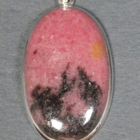 sterling Silver pendant with a 21 mm x 36mm  Rhodenite stone