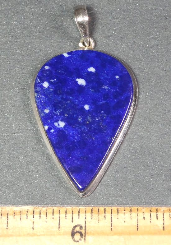 sterling Silver pendant with a 24 x 32 mm dark Blue Lapis stone