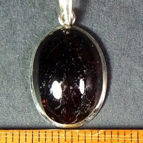 sterling Silver pendant with a  15mm x 22mm Garnet cabochon