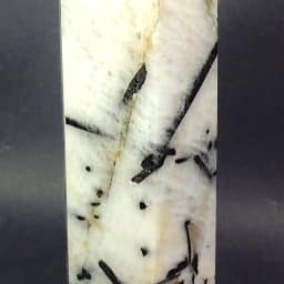 White Quartz Tourmaline Obelisk from Brazil.