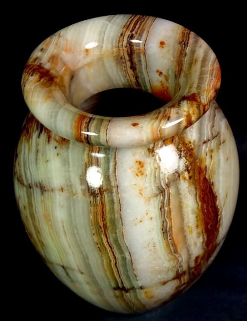Pakistani Onyx carved into a lovely  shaped vase