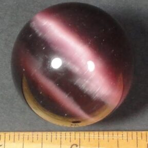 Purple Fiber Optic sphere measuring 40 mm in diameter and highly polished.