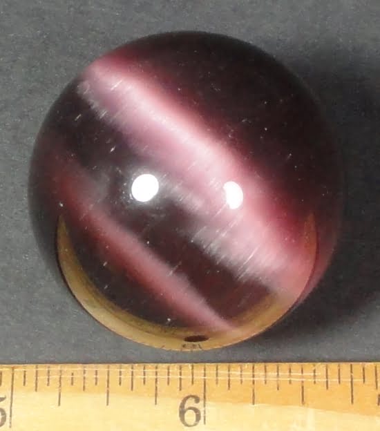 Purple Fiber Optic sphere measuring 40 mm in diameter and highly polished.