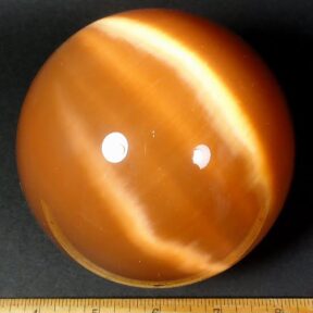 Green Fiber Optic sphere measuring 50 mm in diameter and highly polished.