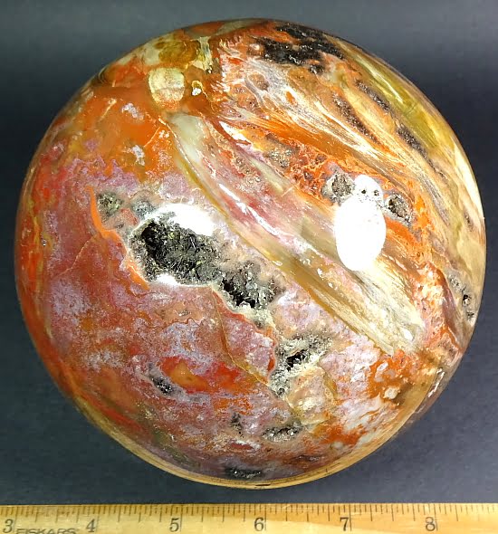 sphere cut from Petrified Wood from Madagascar