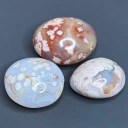 PR508 Flower Agate Palm Stones