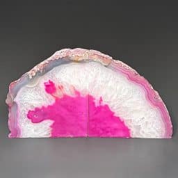 BK810 Pink Brazilian Agate Bookends