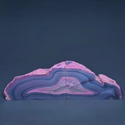 BK800 Pink Brazilian Agate Bookends