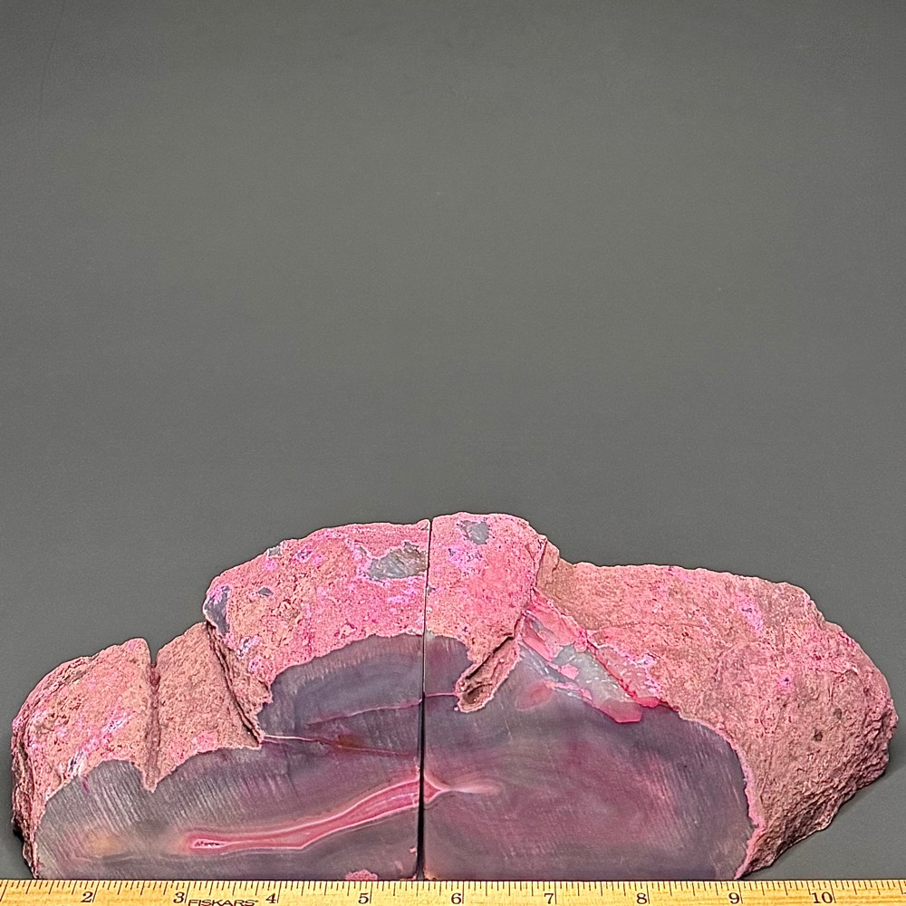 BK800 Pink Brazilian Agate Bookends - Image 2