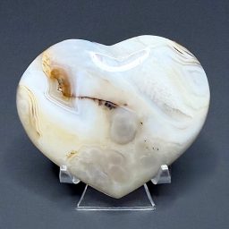 H102 Black Skin Agate Heart